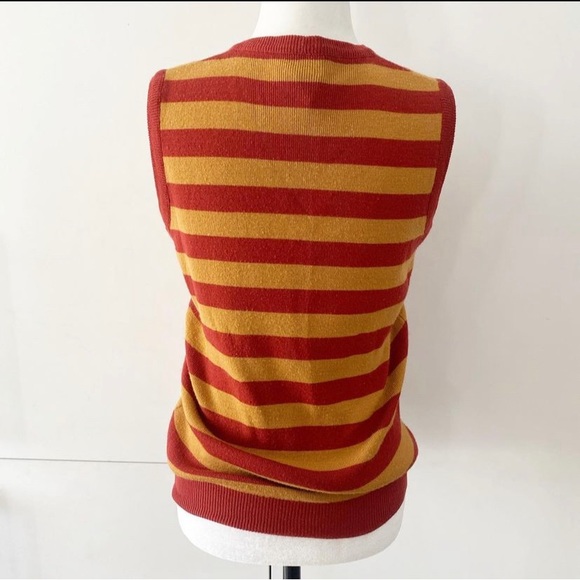 Vintage Unisex striped button up vest by Daniel Hechter Paris - Picture 3 of 4